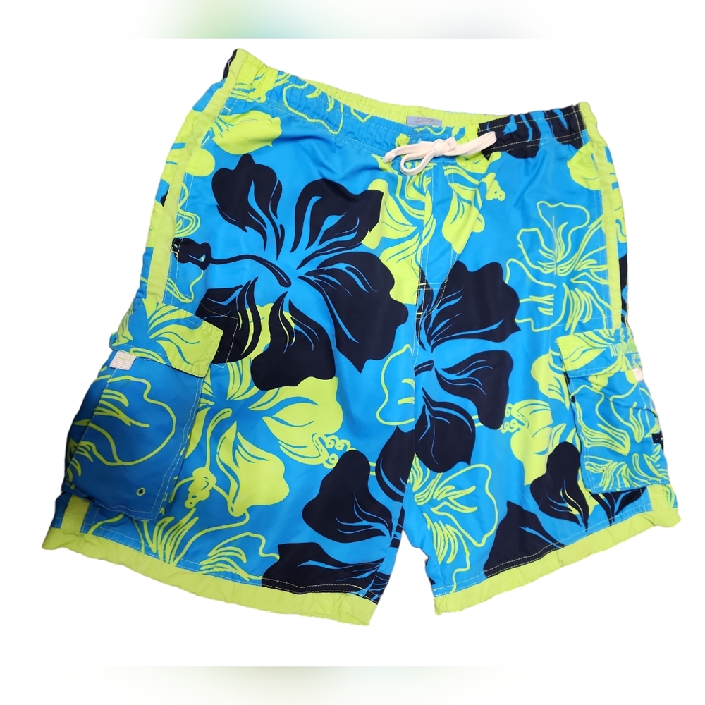 Alvin's Island men's Swimming board shorts large floral islands print
